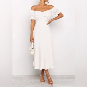 Elegant White Midi Dress